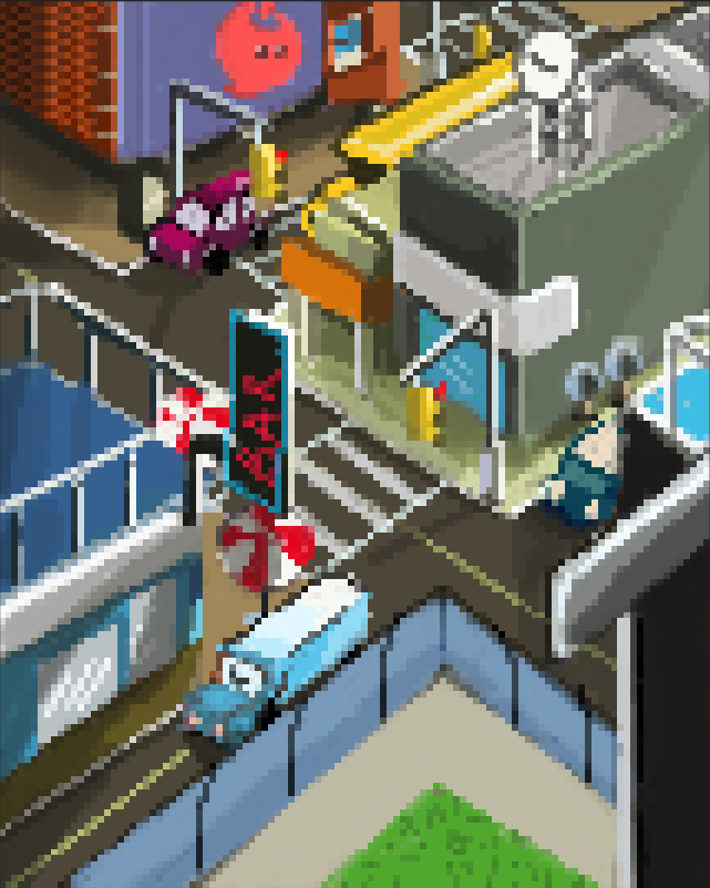 pixel art city